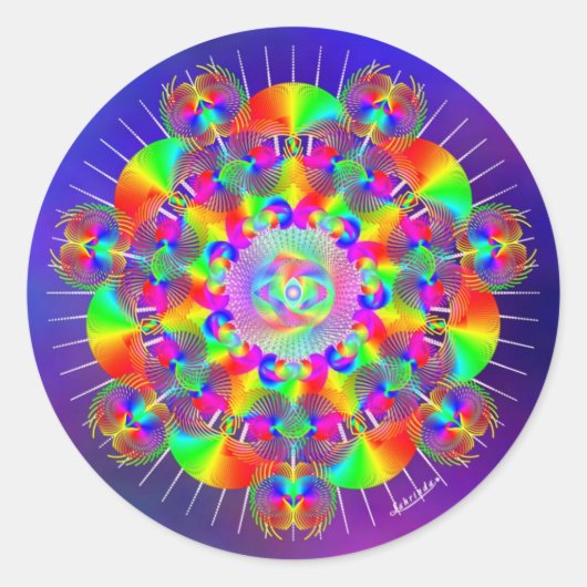 レインボー周波数 ラウンドシール (正面)