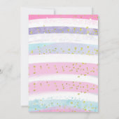 レインボー回転木馬誕生日招待状 招待状 (裏面)