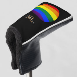 レインボー国旗とプライドモノグラムのゴルフ/LGBT ゴルフヘッドカバー