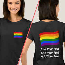 レインボー国旗ゲイプライド国旗2面プリントLGBTQ Tシャツ