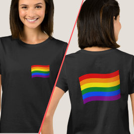 レインボー国旗ゲイプライドLGBT LGBTQフロント/バック Tシャツ