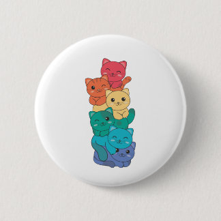 レインボー国旗ゲイプライドLgbtq猫かわいい猫 缶バッジ