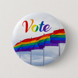 レインボー国旗ゲイプライドLGBTQ選挙 缶バッジ