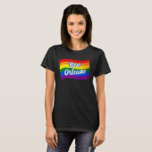 レインボー国旗ニューオーリンズゲイプライドLGBT LGBTQ Tシャツ (正面フル)