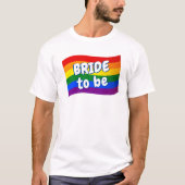 レインボー国旗レズビアンブライドへゲイ結婚LGBT Tシャツ (正面)