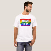 レインボー国旗レズビアンブライドへゲイ結婚LGBT Tシャツ (正面フル)