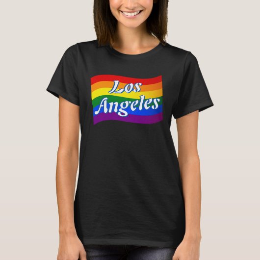レインボー国旗ロサンゼルスゲイプライドLGBT LGBTQ Tシャツ (正面)