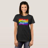 レインボー国旗ロサンゼルスゲイプライドLGBT LGBTQ Tシャツ (正面フル)