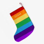 レインボー国旗 スモールクリスマスストッキング (裏面 (吊り時))