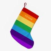 レインボー国旗 スモールクリスマスストッキング (正面 (吊り時))