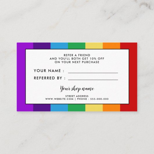 レインボー国旗 紹介カード (裏面)