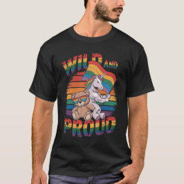 レインボー国旗teddy bear unicorn LGBTQ Tシャツ