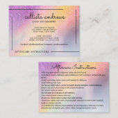 レインボー型ホログラフィグラデーションーグリッター後介護 名刺 (正面/裏面)