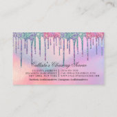 レインボー型ホログラフィックグリッタードライバクリーニングサービス 名刺 (裏面)