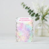 レインボー型ホログラフィックジュエリーシルバーディスプレイ 名刺 (スタンド正面)