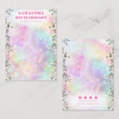 レインボー型ホログラフィックジュエリーシルバーディスプレイ 名刺 (正面/裏面)