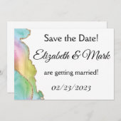 レインボー大理石はがき セーブザデート (正面/裏面)