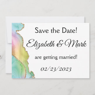 レインボー大理石はがき セーブザデート