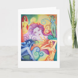 レインボー女性グリーティングカード カード