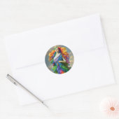 レインボー女神デジ絵画タルのオリジナルアート ラウンドシール (封筒)