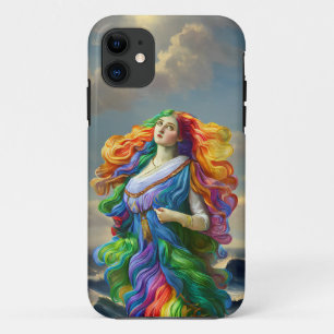 レインボー女神デジ絵画タルのオリジナルアート iPhone 11 ケース
