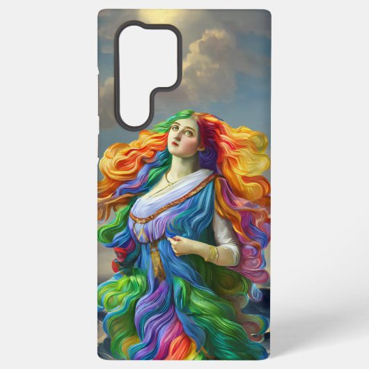 レインボー女神デジ絵画タルのオリジナルアート SAMSUNG GALAXYケース (裏面)