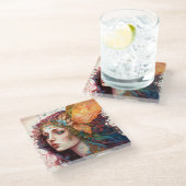 レインボー女神ファンタジーアート ガラスコースター (アングル)