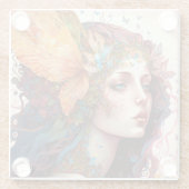 レインボー女神ファンタジーアート ガラスコースター (裏面)