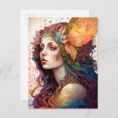 レインボー女神ファンタジーアート ポストカード (正面/裏面)