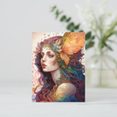 レインボー女神ファンタジーアート ポストカード (スタンド正面)