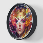 レインボー女神ファンタジーアート 壁時計 (傾斜)