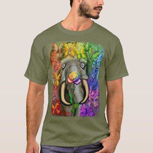 レインボー妖精の国バラTシャツ Tシャツ (正面)