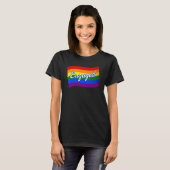 レインボー婚約したフラッグLGBT LGBTQ Tシャツ (正面フル)