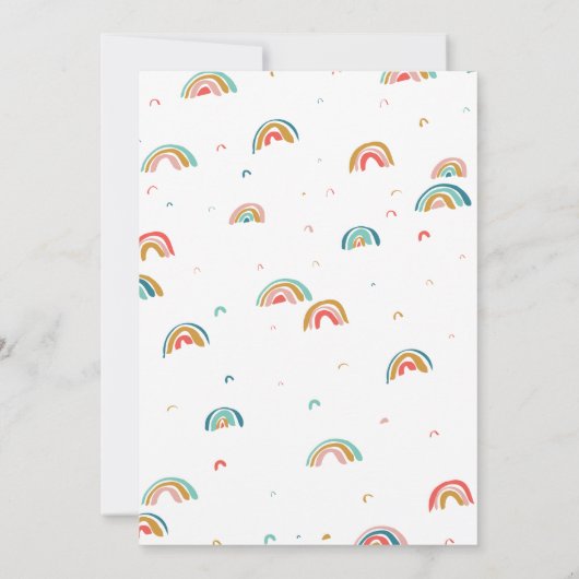 レインボー子供の誕生日パーティー 招待状 (裏面)