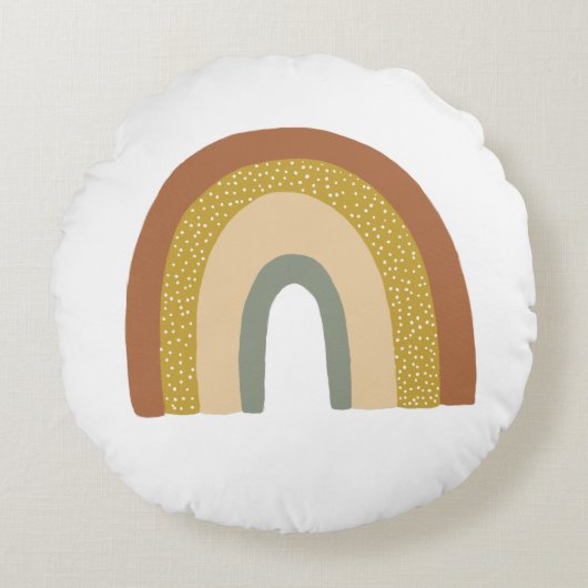 レインボー子供部屋キュートテラコタベビー ラウンドクッション (正面)