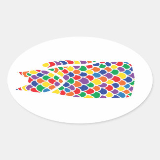 レインボー子猫シール 楕円形シール