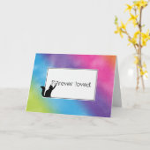 レインボー子猫ペットロス悔やみや弔慰 カード (黄色い花)