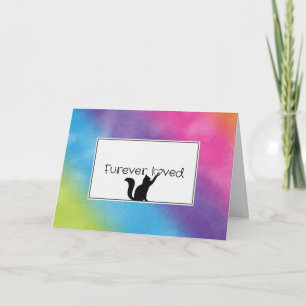 レインボー子猫ペットロス悔やみや弔慰 カード