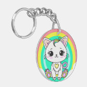 レインボー子猫 キーホルダー (正面左)