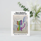 レインボー子猫#220101 ポストカード (スタンド正面)