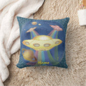 レインボー宇宙船 クッション (ブランケット)