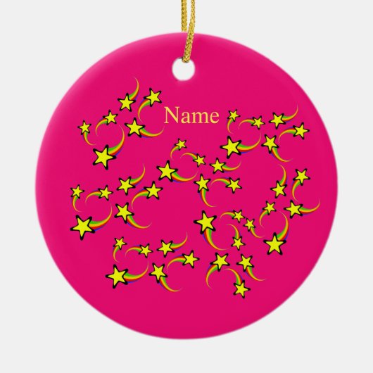 レインボー射撃、 発砲スターズサンダー_コーブ セラミックオーナメント (正面)