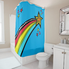 レインボー射撃、 発砲スター宇宙 シャワーカーテン