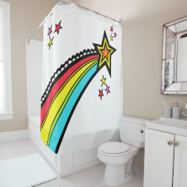 レインボー射撃、 発砲スター宇宙 シャワーカーテン