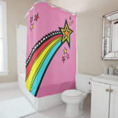 レインボー射撃、 発砲スター宇宙 シャワーカーテン (インサイチュ)
