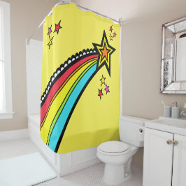 レインボー射撃、 発砲スター宇宙 シャワーカーテン