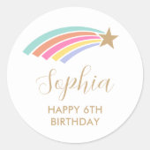 レインボー射撃、 発砲スター6誕生日 ラウンドシール (正面)