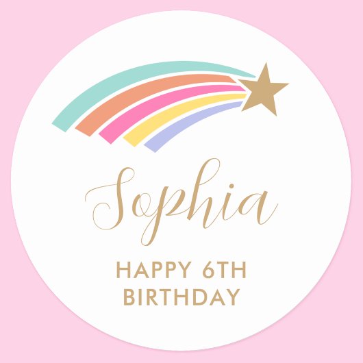 レインボー射撃、 発砲スター6誕生日 ラウンドシール