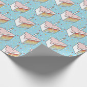 レインボー層ケーキスライス可愛い ラッピングペーパー (角)