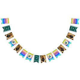 レインボー山羊座グリッターバースデーパーティー バンティングフラッグ